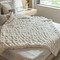 Luxurious 50 in. x 60 in. Rached Faux Fur Cozy Throw Blanket - Decorative Plush Blanket for Sofa and Bed, Soft and Comfortable Home Accent, Stylish Living Room and Bedroom Decor, Warm Winter Blanket